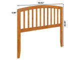 AFI Richmond Full Solid Wood Headboard with Attachable Charger in Light Toffee AFI