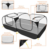 SlowTon Small Animals Playpen, Portable Large Chicken Run Coop with Detachable Bottom Breathable Transparent Mesh Walls, Foldable Pet Enclosure for Puppy Kitten Rabbits Indoor Outdoor SlowTon
