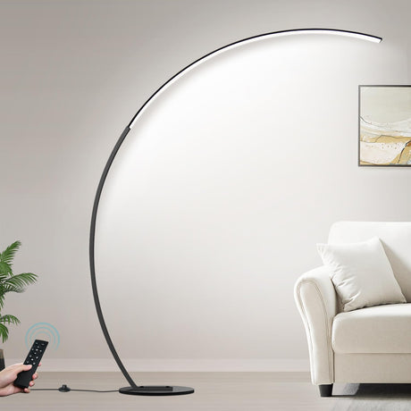 Dimmable LED Floor Lamp with 3 Color Temperatures, Ultra Bright 2000LM Arc Floor Lamps for Living Room, Modern Standing Tall Lamp with Remote Control Reading Floor Lamp for Bedroom Office Classroom Torondo
