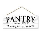 1 KINGO Rustic Pantry Signs Wall Decor: Farmhouse Kitchen Wall Art 6" x 14.5" Canvas Print Decorative Plaque Wall Hanging Open 24/7 Sign for Pantry Dining Room Home Decor 1 KINGO