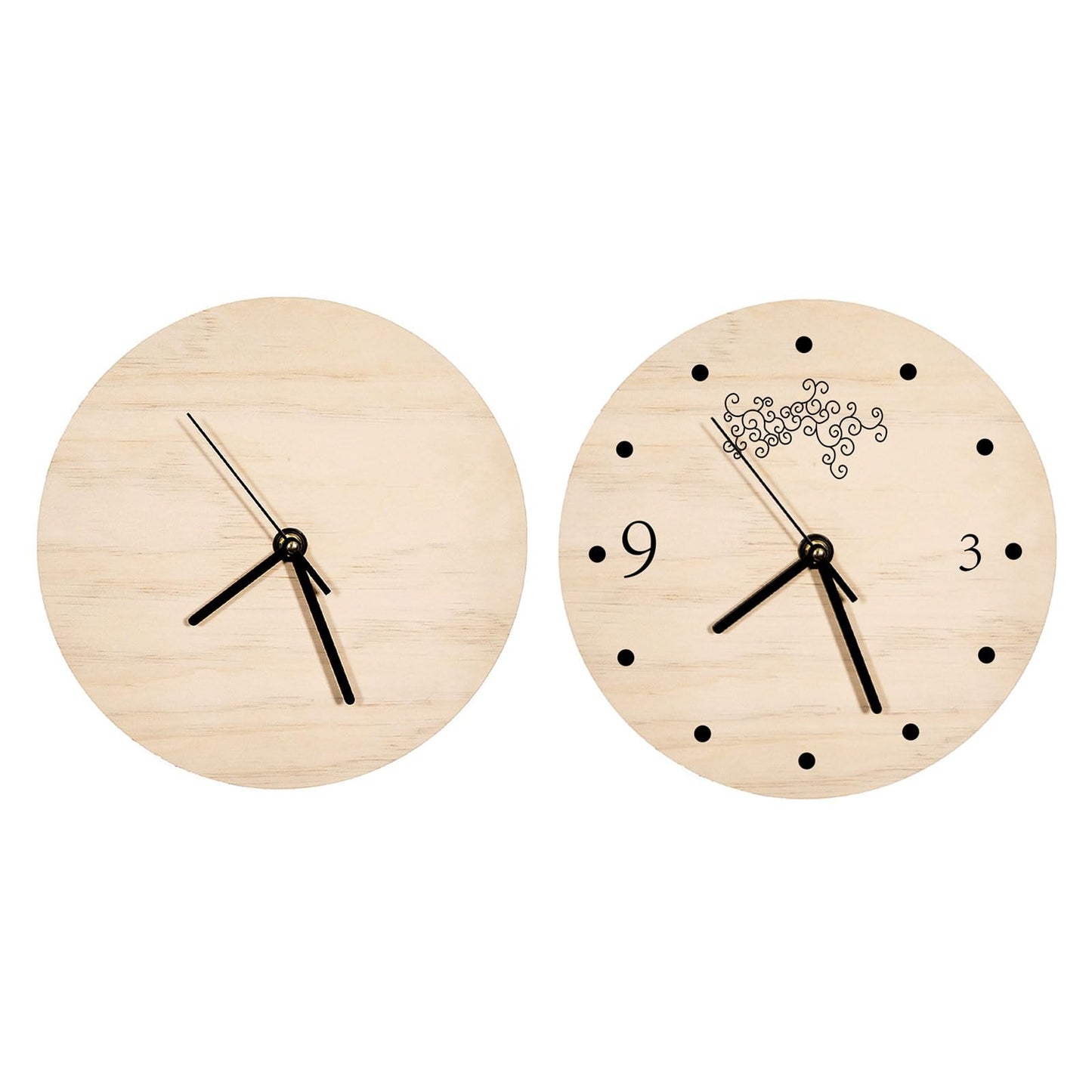 QOMOLANGMA 20pcs Sublimation Blank Clock Plywood Round Wall Clock Decor DIY Heat Transfer Press Printing Round Clock (11.8in(30cm))