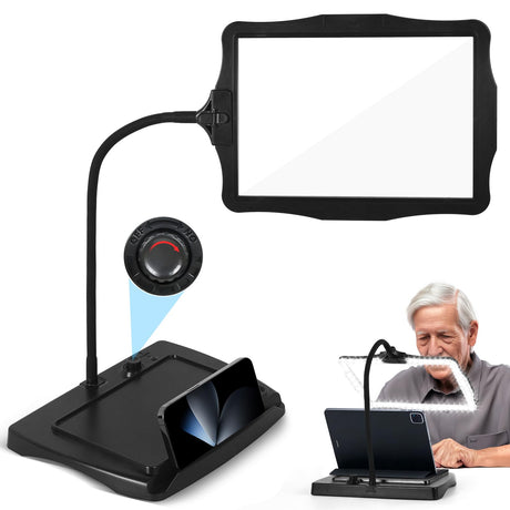 Magnifying Glass with Light and Stand 50 Ultra-Bright LEDs Large Magnifying Lamp with Light Magnifying Glass on Stand Hand-Free with 360° Flexible Gooseneck for Reading Repair Crafts Close Work Cojoycs