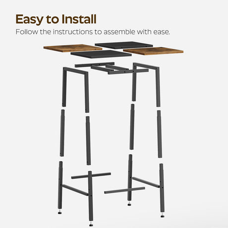 YATINEY Bar Table, Kitchen Dining Table, Bar Counter Height Table, Pub Table, Color Matching Breakfast Table, for Dining Room, Tavern, Coffee Corner, Party, Rustic Brown and Black BT02BR YATINEY