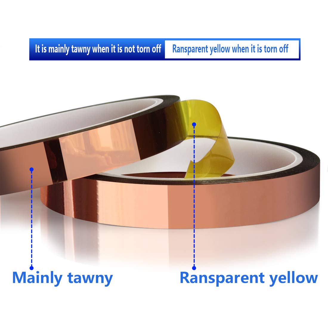 MEBMIK 4 Rolls 10mm x33m(108ft) Heat Tape for Sublimation,Heat Transfer Tape,Heat Resistant Tape,Adhesive Transfer Tape,Thermal Tape,No Residue