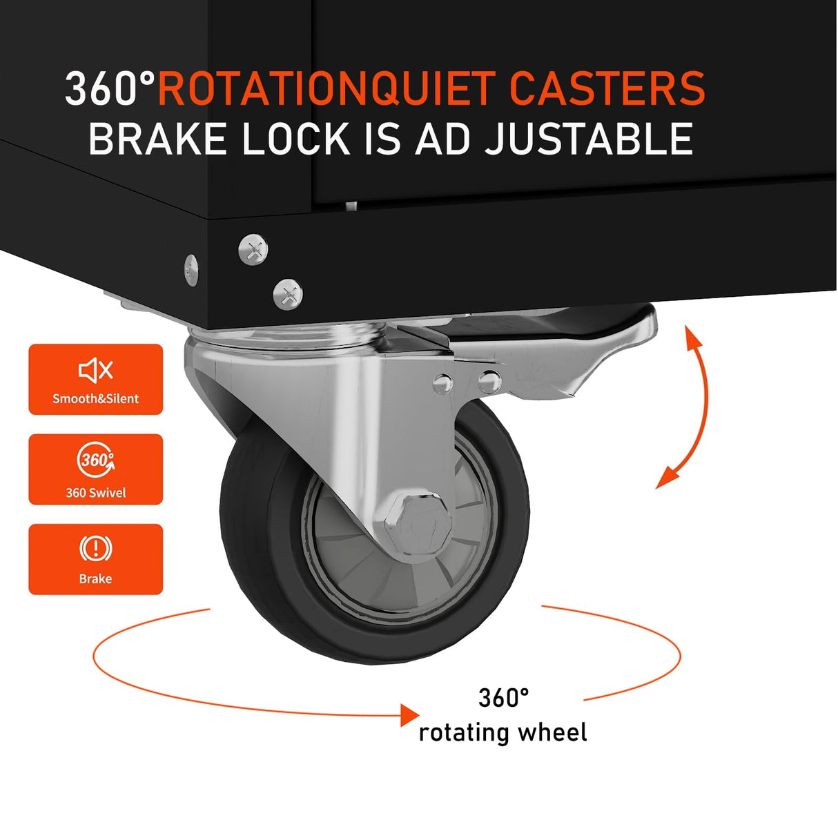 Washsemba Metal Garage Storage Cabinet with Wheels ，Lockable Rolling Tool Chest with Wheels, Tool Cabinet on Wheels, Utility Cabinet for Home, Office, Garage and Workshop (Black) Washsemba