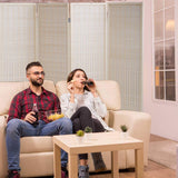 Room Divider Privacy Screen Folding 4 Panel 72 Inches High Portable Room Seperating Divider, Handwork Bamboo Mesh Woven Design Wall, Room Partitions and Dividers Freestanding, Natural Dkeli