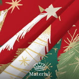 CROWNED BEAUTY Christmas Tree Skirt Collar 48 Inch Xmas Pine Trees Soft Farmhouse Holiday Decoration (Red & Green) CROWNED BEAUTY