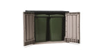 Toomax Stora Way All Weather Outdoor XL Horizontal Storage Shed Cabinet for Trash Can, Garden Tools, and Yard Equipment, Taupe Gray and Anthracite Toomax