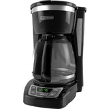 BLACK+DECKER 12-Cup Digital Coffee Maker, Programmable, Washable Basket Filter, Sneak-A-Cup, Auto Brew, Water Window, Keep Hot Plate, Black BLACK+DECKER