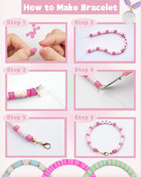 BestNow Clay Beads Bracelet Making Kit Toys for Girls Kids Charms Kit 18 Colors Friendship Bracelet Kit Letter Beads DIY Crafts Teen Girl Gifts Toys for Ages 6 7 8 9 10 11 12 BestNow