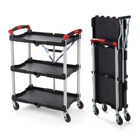 Olympia Tools 410-007 Pack-N-Roll 150 lbs Folding Collapsible Service Cart, Black/Red Olympia Tools