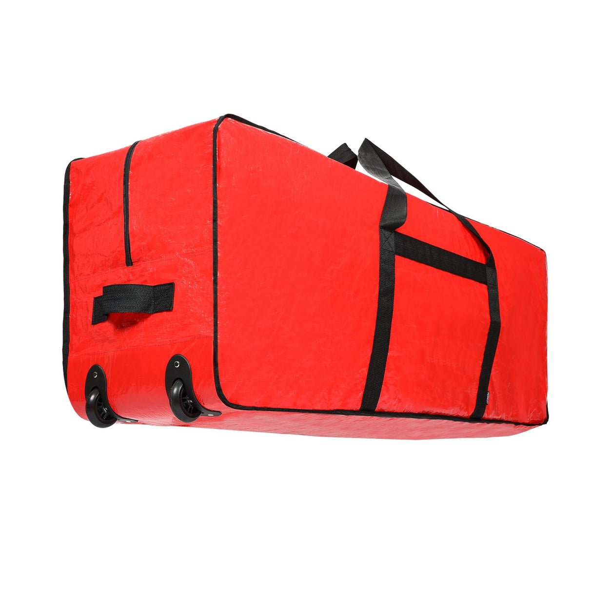 HOMEST Christmas Tree Storage Bag, Fits for 7.5 ft Artificial Xmas Tree, Zippered Christmas Tree Bag with Reinforced Carrying Handles and Wheels, Red (Bag Only) HOMEST