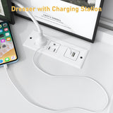 jiteentarou 9 Drawer Dresser with Charging Station and LED Lights, Modern Chest of Drawers with Power Outlet, Organizer Cabinet for Bedroom, Living Room, Entryway, White jiteentarou