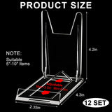 Memorywuu 12 Pack Acrylic Book Stand for Display Adjustable Clear Display Holder Easel Collector Stand for Home Office Back to School Comic Album CD Magazine Postcard Artworks (4.2 x 4.3 x 2.35 Inch) Memorywuu