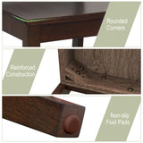 Giantex Wood Dining Chairs Set of 4 Walnut- Wooden Armless Kitchen Chairs with Solid Rubber Wood Legs, Non-Slip Foot Pads, Max Load 400 Lbs, Farmhouse Style High Ladder Back Dining Room Chairs Giantex