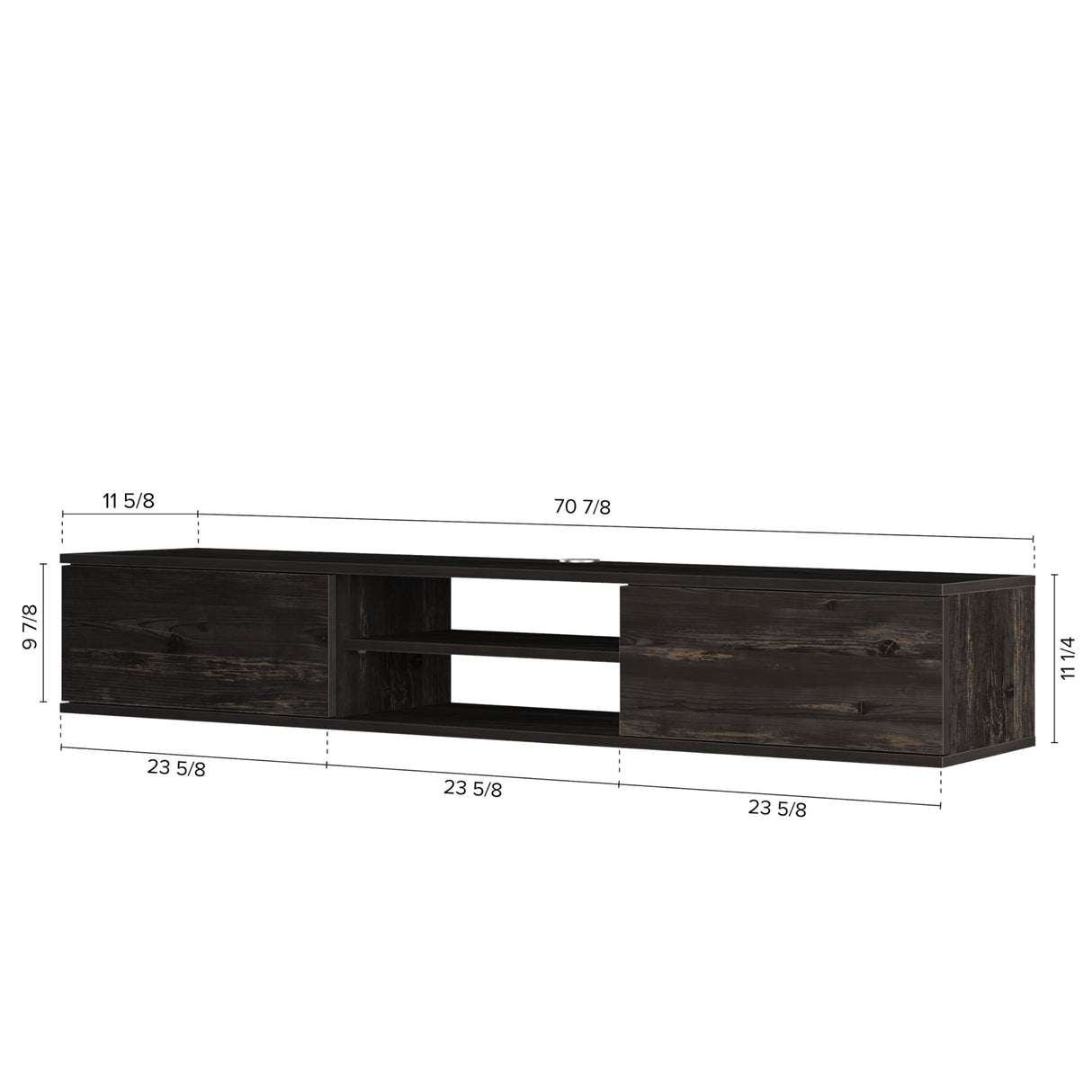 Atelier Mobili Floating TV Stand, 70 inch TV Stand for 75 inch TV, Floating TV Stand Wall Mounted, Floating Entertainment Center, TV Stands for Living Room, Black TV Stand (Black Oak) ATELIER MOBILI THE LEADER OF THE INTERCHANGEABLE FURNITURE