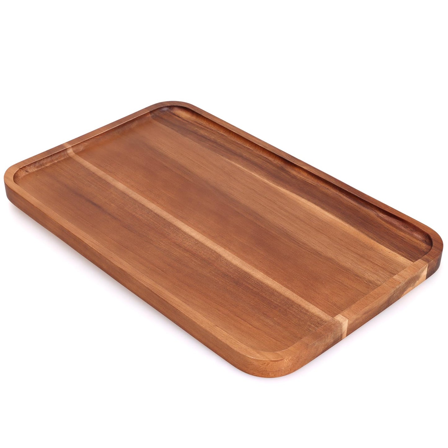 16" x 10" Rectangle Large Serving Trays Wooden Charcuterie Boards Rectangular Serving Platters for Cookie, Snack, Appetizer, Dessert, Party Food Dish Acacia Wood Kitchen Platter Tray Cheese B - WoodArtSupply