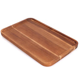 16" x 10" Rectangle Large Serving Trays Wooden Charcuterie Boards Rectangular Serving Platters for Cookie, Snack, Appetizer, Dessert, Party Food Dish Acacia Wood Kitchen Platter Tray Cheese Board Ayiaren
