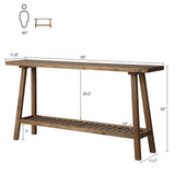 HOKYHOKY Reclaimed Solid Wood Console Table, 59" Long Farmhouse Entryway Tables, Rectangular Couch Table Behind Sofa, 2 Tiers Accent Tables for Hallway, Entrance, Foyer, Living Room HOKYHOKY