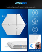 ZenSonic 12 Pack Self-adhesive Sound Proof Foam Panels for Walls 12" X 10" X 0.4" - Hexagon Acoustic Panels with Fiber Optic Starlight, Stylish Soundproof Wall Panels Absorb Noise and Wall Decor White ZenSonic