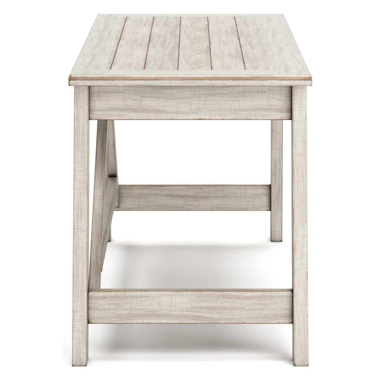 Signature Design by Ashley Carynhurst Farmhouse 60" Home Office Desk with Drawers, Distressed White Signature Design by Ashley