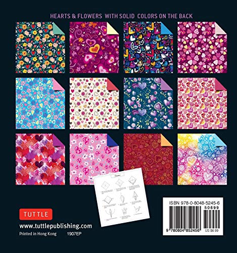 Origami Paper 100 sheets Hearts & Flowers 6" (15 cm): Tuttle Origami Paper: High-Quality Double-Sided Origami Sheets Printed with 12 Different Patterns: Instructions for 6 Projects Included - WoodArtSupply