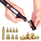 60W Digital Soldering Iron Heat Set Insert Tool with Heat Set Insert Tips and 100 Pcs M3x4x4.2 Threaded Inserts … Cxydm