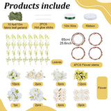FREEBLOSS 100+pcs White Floral Crown DIY Kit Flower Crowns Making Kit DIY Floral Crown Garland Kit Wedding Hair Accessories Handmade Make Your Own Flower Wreath Crown Decorating Kit for Party FREEBLOSS