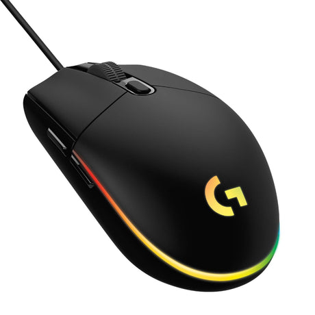 Logitech G203 Wired Gaming Mouse, 8,000 DPI, Rainbow Optical Effect LIGHTSYNC RGB, 6 Programmable Buttons, On-Board Memory, Screen Mapping, PC/Mac Computer and Laptop Compatible - Black Logitech G