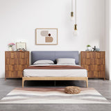 affeivul Mid Century Modern Dresser, 4 Drawer Dresser for Bedroom Wood, Farmhouse Wooden Storage Cabinet Side Table with Solid Wood Legs, Tall Skinny Dresser for Closet, Living Room (Walnut) affeivul