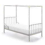RAREFTI Canopy Bed Frame Twin Size Adjustable Bed Canopy Post Poles, Stainless Steel Bed Canopy Frame Poles for Four Corner Bed Platform Bed Bunk Bed, Silver(Canopy Frame Only) RAREFTI