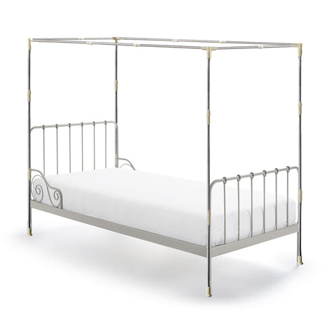 RAREFTI Canopy Bed Frame Twin Size Adjustable Bed Canopy Post Poles, Stainless Steel Bed Canopy Frame Poles for Four Corner Bed Platform Bed Bunk Bed, Silver(Canopy Frame Only) RAREFTI