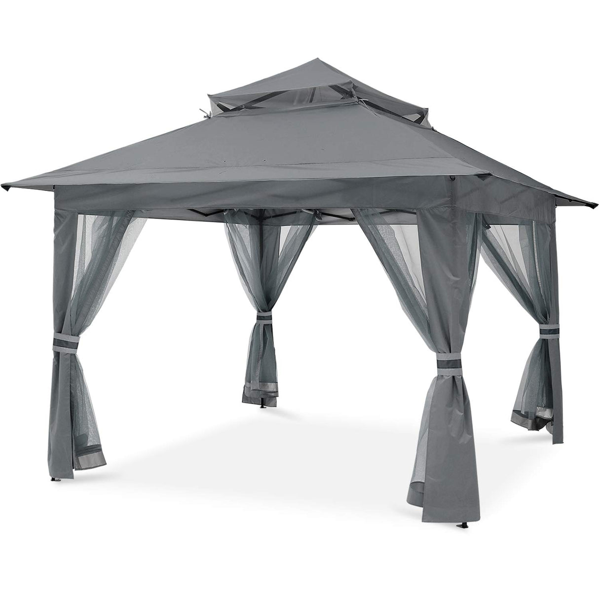 MASTERCANOPY Patio Gazebo Outdoor Pop Up Gazebo with Mesh Walls (13x13 Dark Gray) MASTERCANOPY