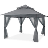 MASTERCANOPY Patio Gazebo Outdoor Pop Up Gazebo with Mesh Walls (13x13 Dark Gray) MASTERCANOPY