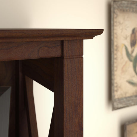 Bush Furniture Key West Tall Open Bookcase in Bing Cherry – Elegant Display Cabinet for Home or Office Bush Business Furniture