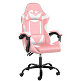 Pink Gaming Chair, Big and Tall Gamer Chair, Racing Style Adjustable Swivel Office Chair, Ergonomic Video Game Chairs with Headrest and Lumbar Support Simple Deluxe