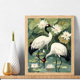 Natuyalo Paint by Numbers for Adults - Adult Paint by Number Kits Painting on Canvas Crane in Pond Painting by Numbers for Beginners, DIY Art Craft Kits for Adults (16x20 Inch) Natuyalo