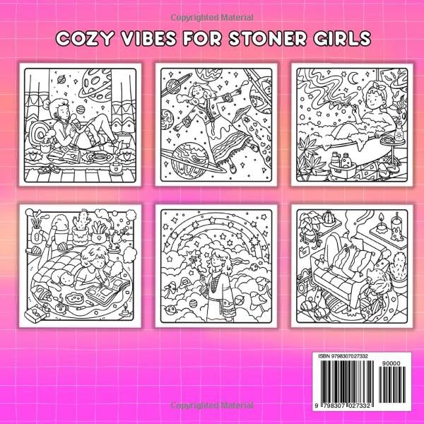 Stoner Moments: Stoner Girl Coloring Book Featuring Cute and Cozy Daily Activities, Whimsical Drawings for Relaxation and Stress Relief WoodArtSupply