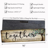 Family Wall Art Decor Inspirational Quotes Wall Hanging Sign-Together is Our Favorite Place to Be-Motivational Home Wall Art Decor Wood Plaque Sign 16"x5" SAC SMARTEN ARTS