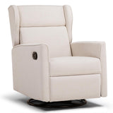 COMHOMA Rocking Recliner Chair,Swivel Glider Reclining Single Sofa Manual Rocker Recliners,Nursery Rocking Chairs with Upholstered Seating for Living Room Office(Beige) COMHOMA