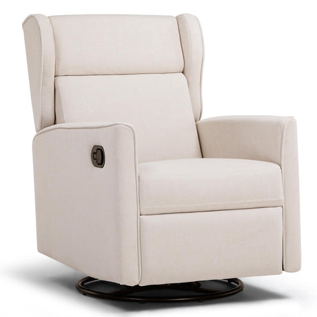 COMHOMA Rocking Recliner Chair,Swivel Glider Reclining Single Sofa Manual Rocker Recliners,Nursery Rocking Chairs with Upholstered Seating for Living Room Office(Beige) COMHOMA