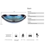 SOLIDEE 30-Inch Black and White Wall Mounted Bathroom Vanity Cabinet with 2 Drawers and Blue Boat Glass Sink SOLIDEE