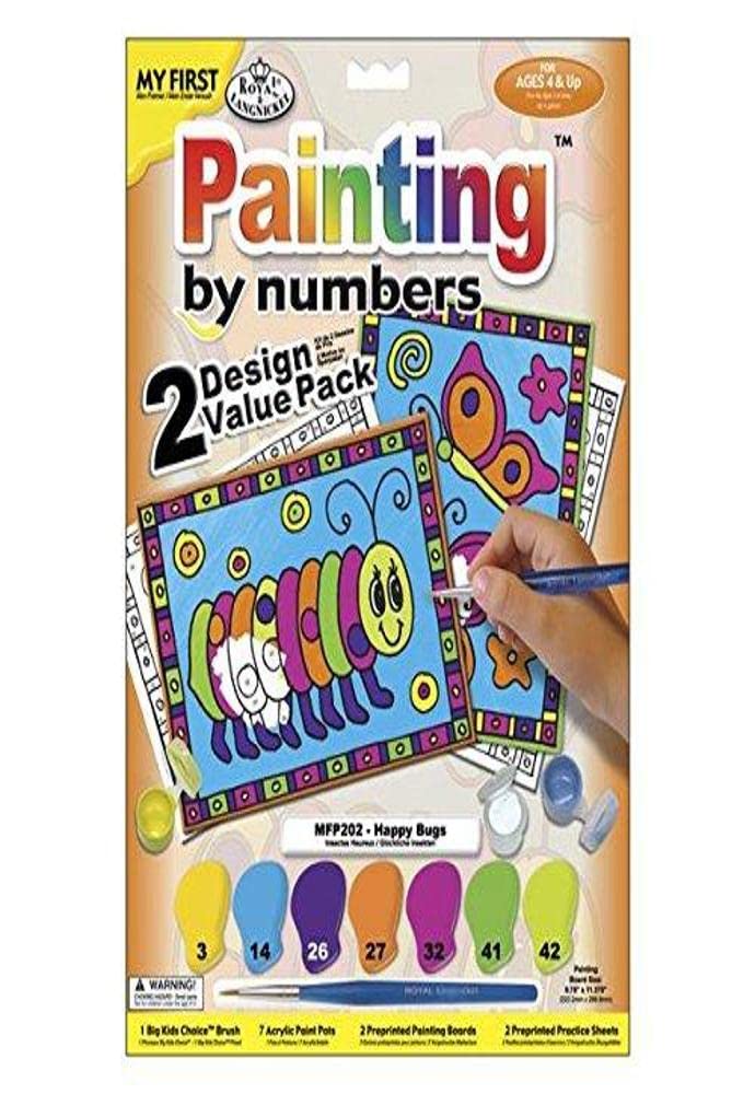 Royal Brush My First Paint by Number Kit, 8.75 by 11.375-Inch, Happy Bugs, 2/Pkg Royal & Langnickel