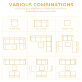 Grand patio 7-Piece Wicker Patio Furniture Set, All-Weather Boho Outdoor Conversation Set Sectional Sofa with Water Resistant Beige Thick Cushions and Coffee Table Grand patio