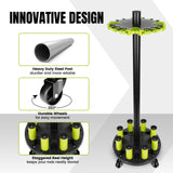 Hikeen Fishing Rod Holder, Fishing Pole Holders for Garage, Rod Rack Holds Up to 20 Rods with Rolling Wheels, Fishing Gear Equipment Storage Organizer, Fishing Gifts for Men Hikeen