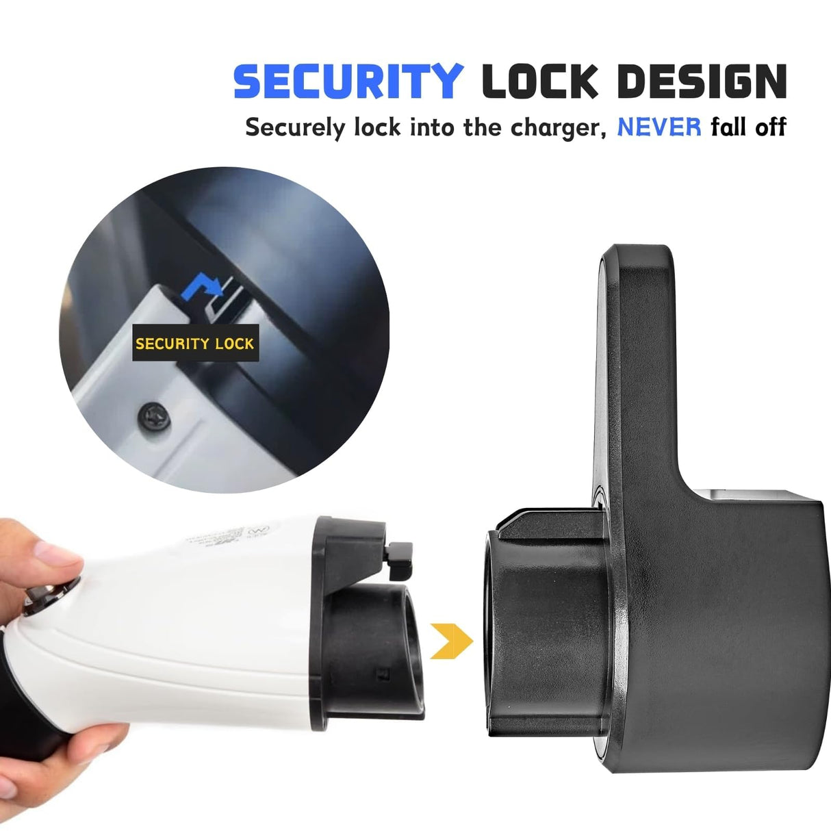 MECMO EV Charging Cable Holder Wall Mount for J1772, Electronic Vehicle Charger Cord Hanger, EVSE Car Charger Cable Organizer Management, EV Charging Plug Cord Protector Wall Hook SAE J1772 Connector MECMO