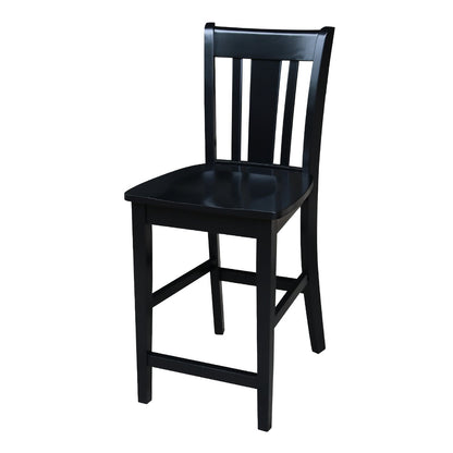 IC International Concepts International Concepts San Remo Counter Height, 24-Inch, Black Finish Stool - WoodArtSupply