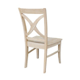 International Concepts Vineyard Curved X Back Dining Chair, Unfinished IC International Concepts