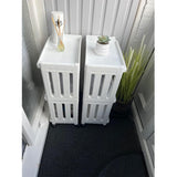 Rolling Storage Utility Cart Slim Organizer Shelf with Wheels 3 Tier Narrow Places Mobile Shelving Unit Tower Rack for Kitchen Bathroom Laundry Room Home Office Bedroom Living Room Washroom, White TENBOAT