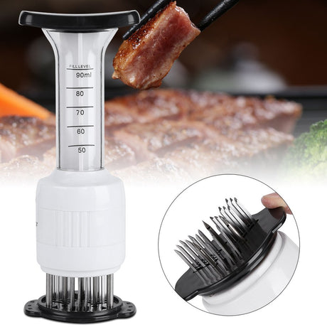 Tenderizer Injector, Meat Marinade Needle Injector, Meat Marinade Tenderizer Needle Injector Steaks Flavor Syringe Cook Kitchen Tool CHICIRIS